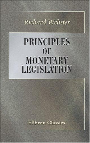 Tapa de Principles of monetary legislation