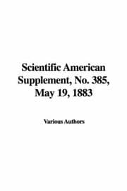 Tapa de Scientific American Supplement, No. 385, May 19, 1883