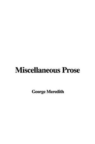 Tapa de Miscellaneous Prose