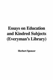 Tapa de Essays on Education And Kindred Subjects Everyman's Library