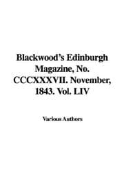 Tapa de Blackwood's Edinburgh Magazine, No. Cccxxxvii. November, 1843