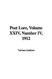 Tapa de Poet Lore, Number , 1912
