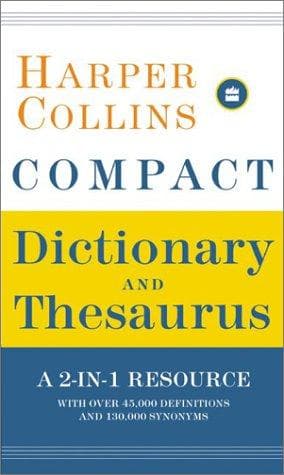 Tapa de HarperCollins compact dictionary & thesaurus