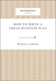 Tapa de How to Write a Great Business Plan (Harvard Business Review Classics)