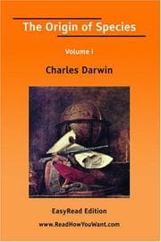 Tapa de The Origin of Species Volume I