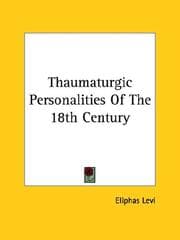Tapa de Thaumaturgic Personalities of the 18th Century
