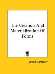 Tapa de The Creation and Materialization of Forms
