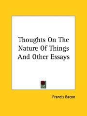Tapa de Thoughts on the Nature of Things and Other Essays