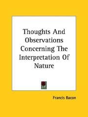 Tapa de Thoughts and Observations Concerning the Interpretation of Nature