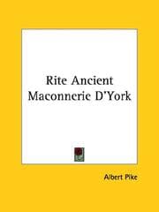 Tapa de Rite Ancient Maconnerie D'York