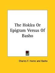 Tapa de The Hokku or Epigram Verses of Basho