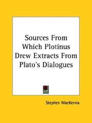 Tapa de Sources from Which Plotinus Drew Extracts from Plato's Dialogues