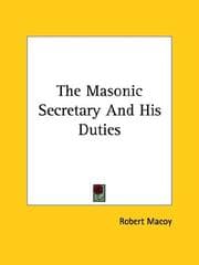 Tapa de The Masonic Secretary And His Duties