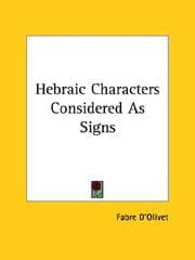 Tapa de Hebraic Characters Considered As Signs