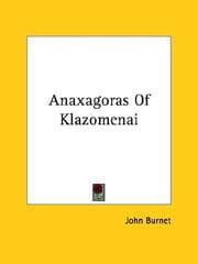 Tapa de Anaxagoras of Klazomenai