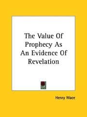 Tapa de The Value Of Prophecy As An Evidence Of Revelation