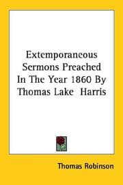 Tapa de Extemporaneous Sermons Preached In The Year 1860 By Thomas Lake  Harris
