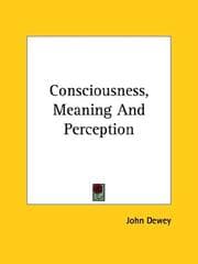 Tapa de Consciousness, Meaning and Perception