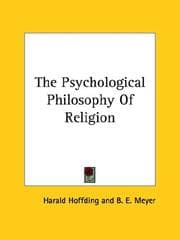 Tapa de The Psychological Philosophy of Religion