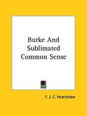 Tapa de Burke and Sublimated Common Sense