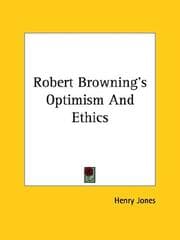 Tapa de Robert Browning's Optimism and Ethics