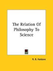 Tapa de The Relation of Philosophy to Science