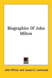 Tapa de Biographies of John Milton
