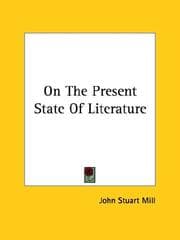 Tapa de On the Present State of Literature