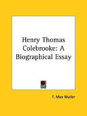 Tapa de Henry Thomas Colebrooke