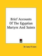 Tapa de Brief Accounts of the Egyptian Martyrs and Saints