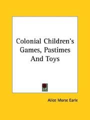 Tapa de Colonial Children's Games, Pastimes and Toys
