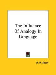 Tapa de The Influence of Analogy in Language