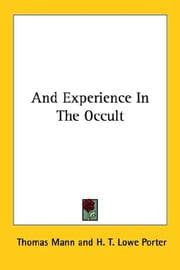 Tapa de And Experience in the Occult