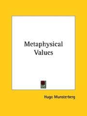 Tapa de Metaphysical Values