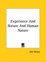 Tapa de Experience And Nature And Human Nature