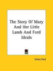 Tapa de The Story Of Mary And Her Little Lamb And Ford Ideals
