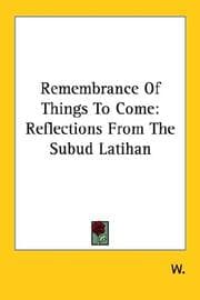 Tapa de Remembrance Of Things To Come