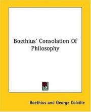 Tapa de Boethius' Consolation of philosophy