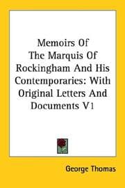 Tapa de Memoirs Of The Marquis Of Rockingham And His Contemporaries
