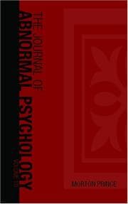 Tapa de The Journal of Abnormal Psychology, Volume 10