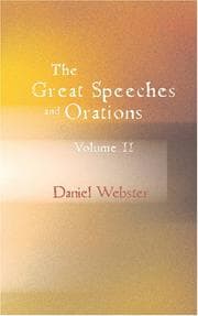 Tapa de The Great Speeches and Orations of Daniel Webster, Volume II