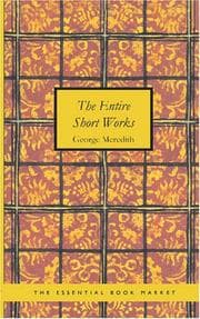 Tapa de The Entire Short Works of George Meredith