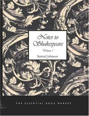 Tapa de Notes to Shakespeare
