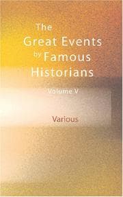Tapa de The Great Events by Famous Historians, Volume V