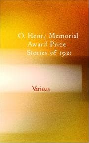Tapa de O. Henry Memorial Award Prize Stories of 1921