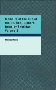 Tapa de Memoirs of the Life of the Rt. Hon. Richard Brinsley Sheridan, Volume 1