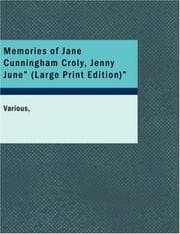 Tapa de Memories of Jane Cunningham Croly, "Jenny June"