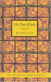 Tapa de The Prose Works of Jonathan Swift, Volume III