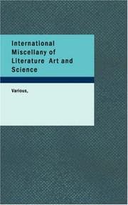 Tapa de International Miscellany of Literature Art and Science