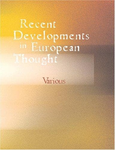 Tapa de Recent Developments in European Thought (Large Print Edition)